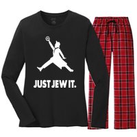 Vinatge Just Jew It Jewish Women's Long Sleeve Flannel Pajama Set 