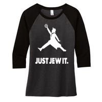 Vinatge Just Jew It Jewish Women's Tri-Blend 3/4-Sleeve Raglan Shirt