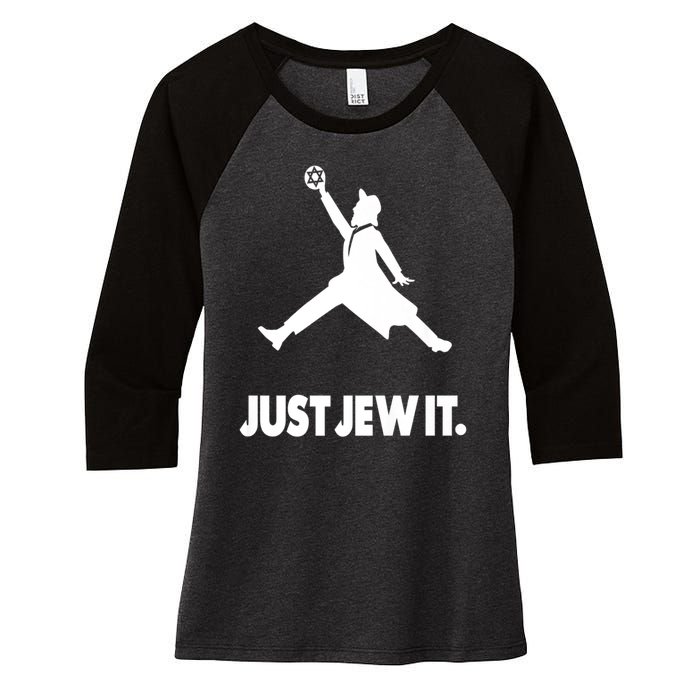 Vinatge Just Jew It Jewish Women's Tri-Blend 3/4-Sleeve Raglan Shirt