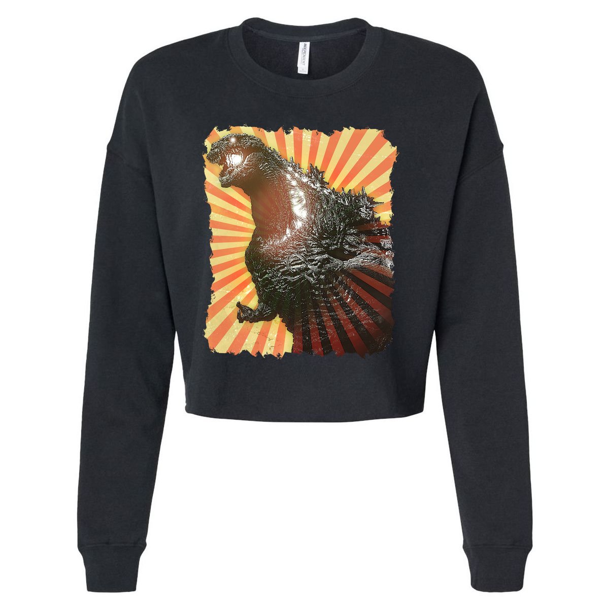 Vintage Japanese Kaiju Monster Cropped Pullover Crew