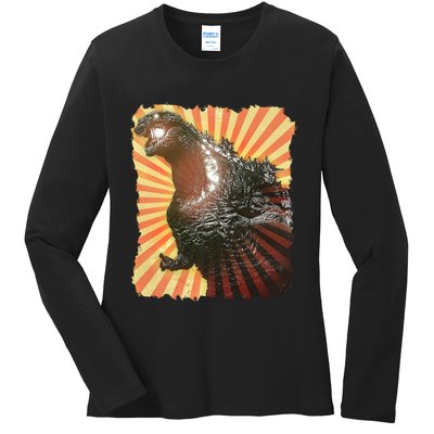 Vintage Japanese Kaiju Monster Ladies Long Sleeve Shirt
