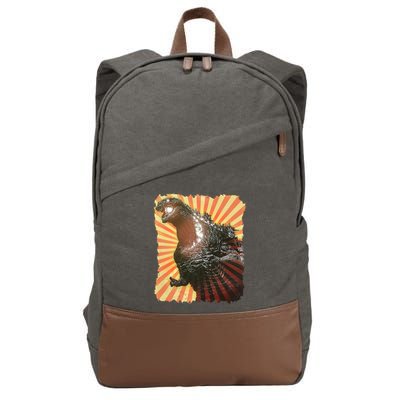 Vintage Japanese Kaiju Monster Cotton Canvas Backpack