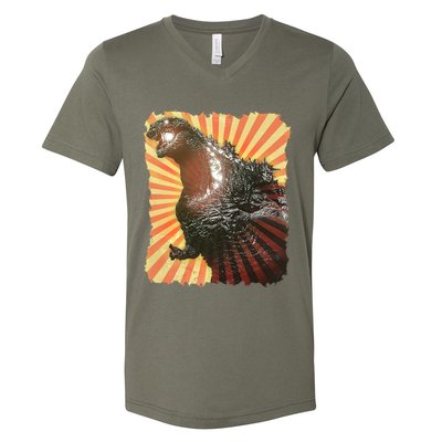 Vintage Japanese Kaiju Monster V-Neck T-Shirt