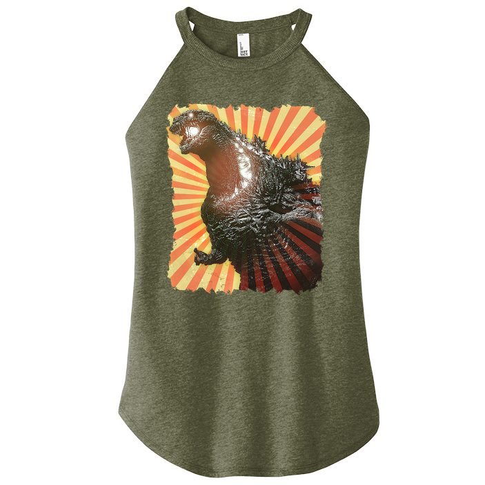 Vintage Japanese Kaiju Monster Women's Perfect Tri Rocker Tank