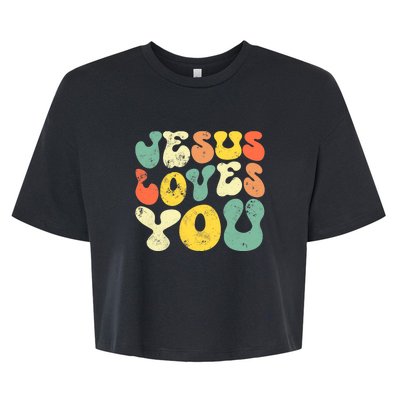 Vintage Jesus Loves You Jesus Christian Bella+Canvas Jersey Crop Tee