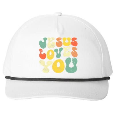 Vintage Jesus Loves You Jesus Christian Snapback Five-Panel Rope Hat