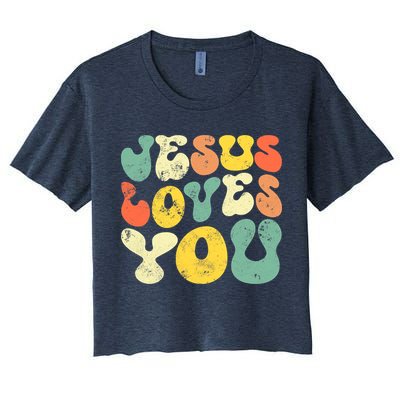 Vintage Jesus Loves You Jesus Christian Crop Top
