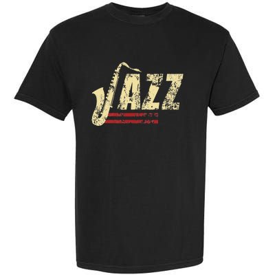 Vintage Jazz Lovers Music Band Player Saxophone Garment-Dyed Heavyweight T-Shirt