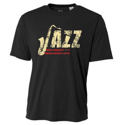 Vintage Jazz Lovers Music Band Player Saxophone Cooling Performance Crew T-Shirt