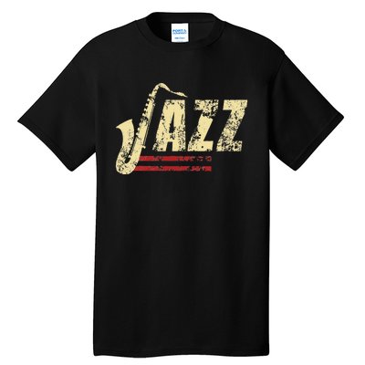 Vintage Jazz Lovers Music Band Player Saxophone Tall T-Shirt