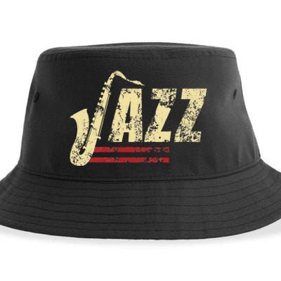 Vintage Jazz Lovers Music Band Player Saxophone Sustainable Bucket Hat