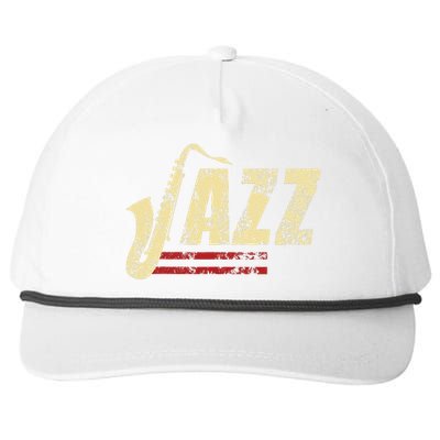 Vintage Jazz Lovers Music Band Player Saxophone Snapback Five-Panel Rope Hat