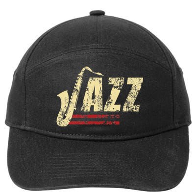 Vintage Jazz Lovers Music Band Player Saxophone 7-Panel Snapback Hat