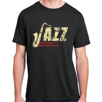 Vintage Jazz Lovers Music Band Player Saxophone Adult ChromaSoft Performance T-Shirt