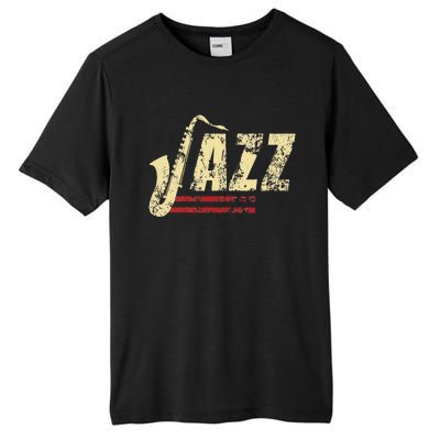 Vintage Jazz Lovers Music Band Player Saxophone Tall Fusion ChromaSoft Performance T-Shirt