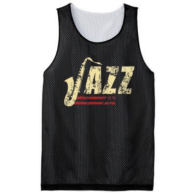 Vintage Jazz Lovers Music Band Player Saxophone Mesh Reversible Basketball Jersey Tank