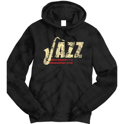 Vintage Jazz Lovers Music Band Player Saxophone Tie Dye Hoodie