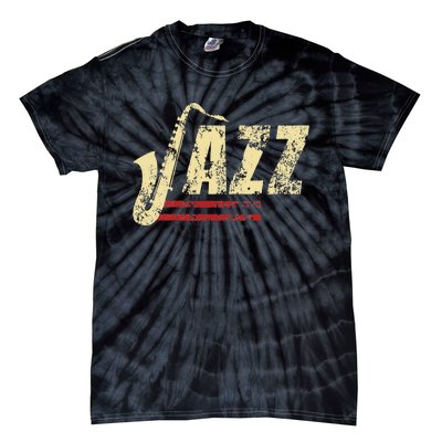 Vintage Jazz Lovers Music Band Player Saxophone Tie-Dye T-Shirt