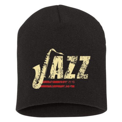 Vintage Jazz Lovers Music Band Player Saxophone Short Acrylic Beanie