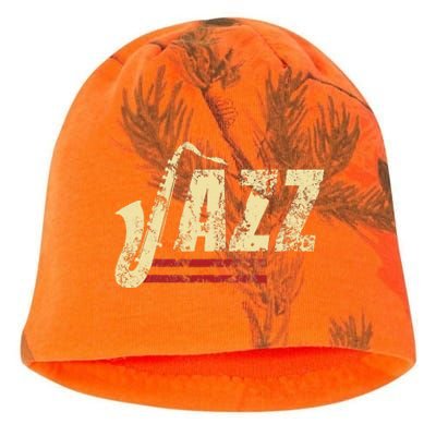 Vintage Jazz Lovers Music Band Player Saxophone Kati - Camo Knit Beanie