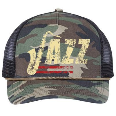 Vintage Jazz Lovers Music Band Player Saxophone Retro Rope Trucker Hat Cap