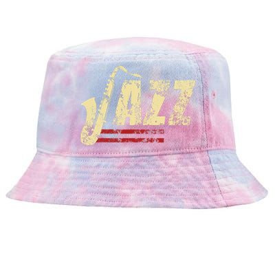 Vintage Jazz Lovers Music Band Player Saxophone Tie-Dyed Bucket Hat