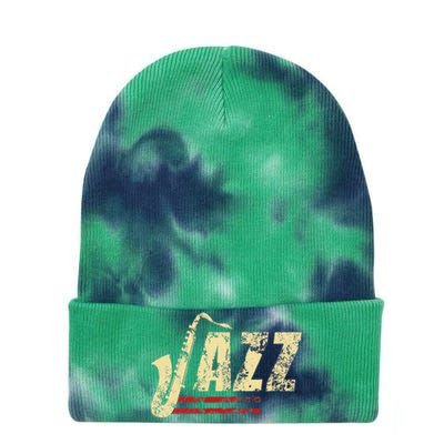 Vintage Jazz Lovers Music Band Player Saxophone Tie Dye 12in Knit Beanie