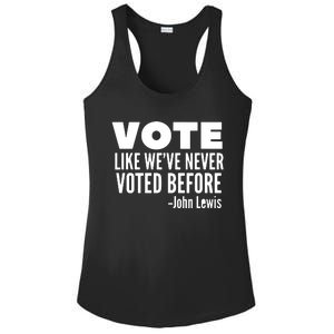 Vote John Lewis Quote Like We've Never Voted Before Ladies PosiCharge Competitor Racerback Tank