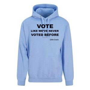 Vote John Lewis Quote Like We've Never Voted Before Unisex Surf Hoodie