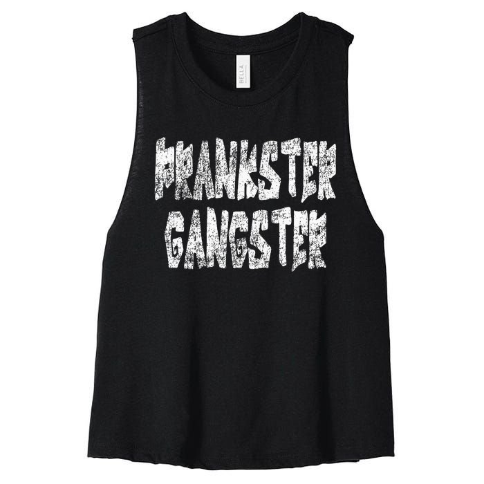 Vintage Joke Lover Prank Artist Design Prankster Gangster Women's Racerback Cropped Tank