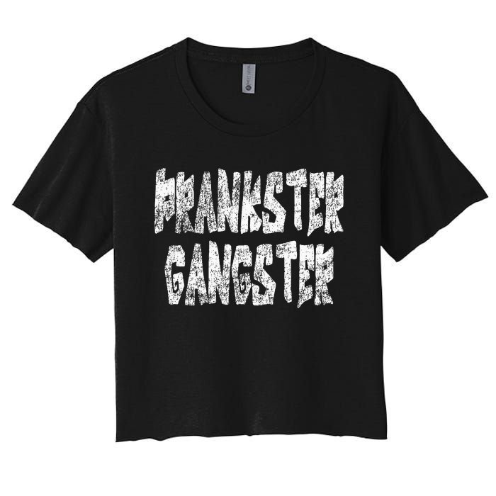 Vintage Joke Lover Prank Artist Design Prankster Gangster Women's Crop Top Tee