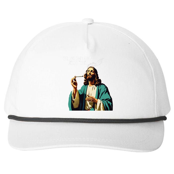 Vintage Jesus Meme Selling Salvation God Smoking Christ Snapback Five-Panel Rope Hat