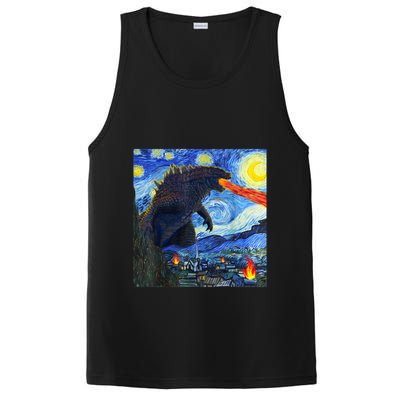 Vintage Japanese Monster Kaiju In Van Gogh Starry Night PosiCharge Competitor Tank