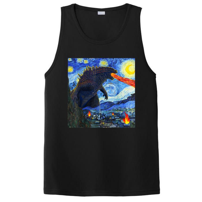 Vintage Japanese Monster Kaiju In Van Gogh Starry Night PosiCharge Competitor Tank