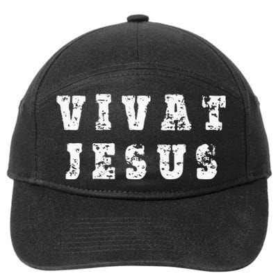 Vivat Jesus May Jesus Live Distressed Design 7-Panel Snapback Hat