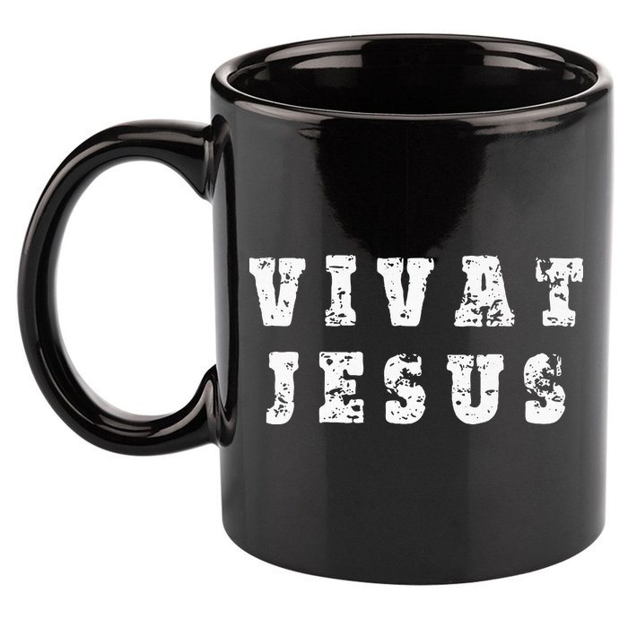Vivat Jesus May Jesus Live Distressed Design 11oz C Handle Ceramic Mug