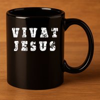 Vivat Jesus May Jesus Live Distressed Design 11oz C Handle Ceramic Mug