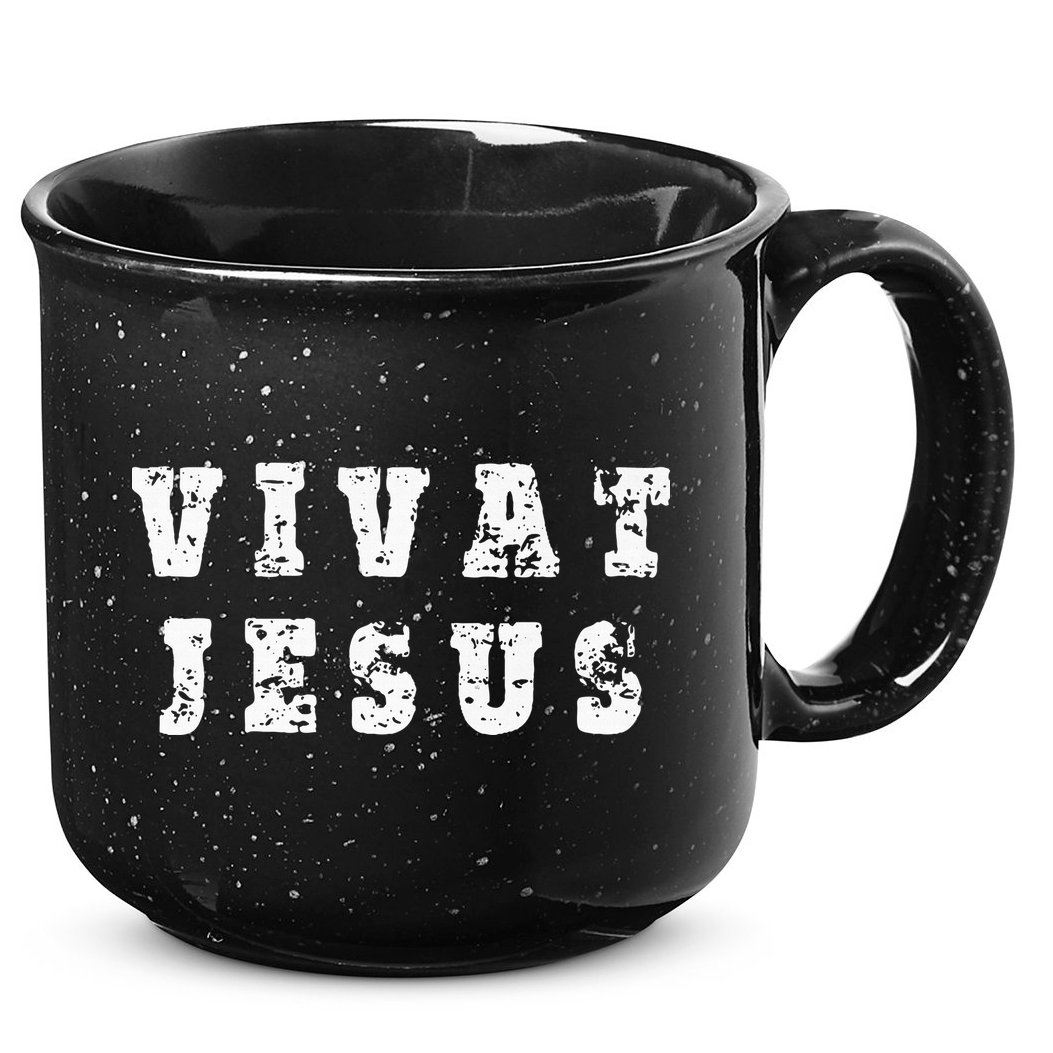 Vivat Jesus May Jesus Live Distressed Design 15oz Campfire Ceramic Mug