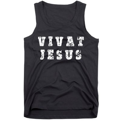 Vivat Jesus May Jesus Live Distressed Design Tank Top