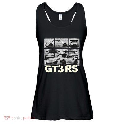 Vintage Jdm Motorsports Car Drift Gt3 Rs Car Comic Style Ladies Essential Flowy Tank
