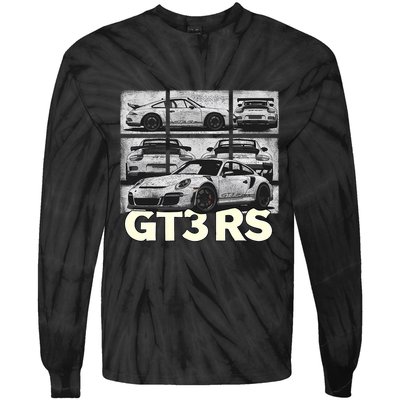 Vintage Jdm Motorsports Car Drift Gt3 Rs Car Comic Style Tie-Dye Long Sleeve Shirt