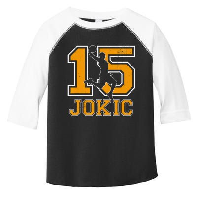 Vintage Jokic Name Sports Retro Basketball Gift Toddler Fine Jersey T-Shirt