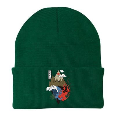 vintage Japanese Nature Elements Art Spiritual nature  Knit Cap Winter Beanie