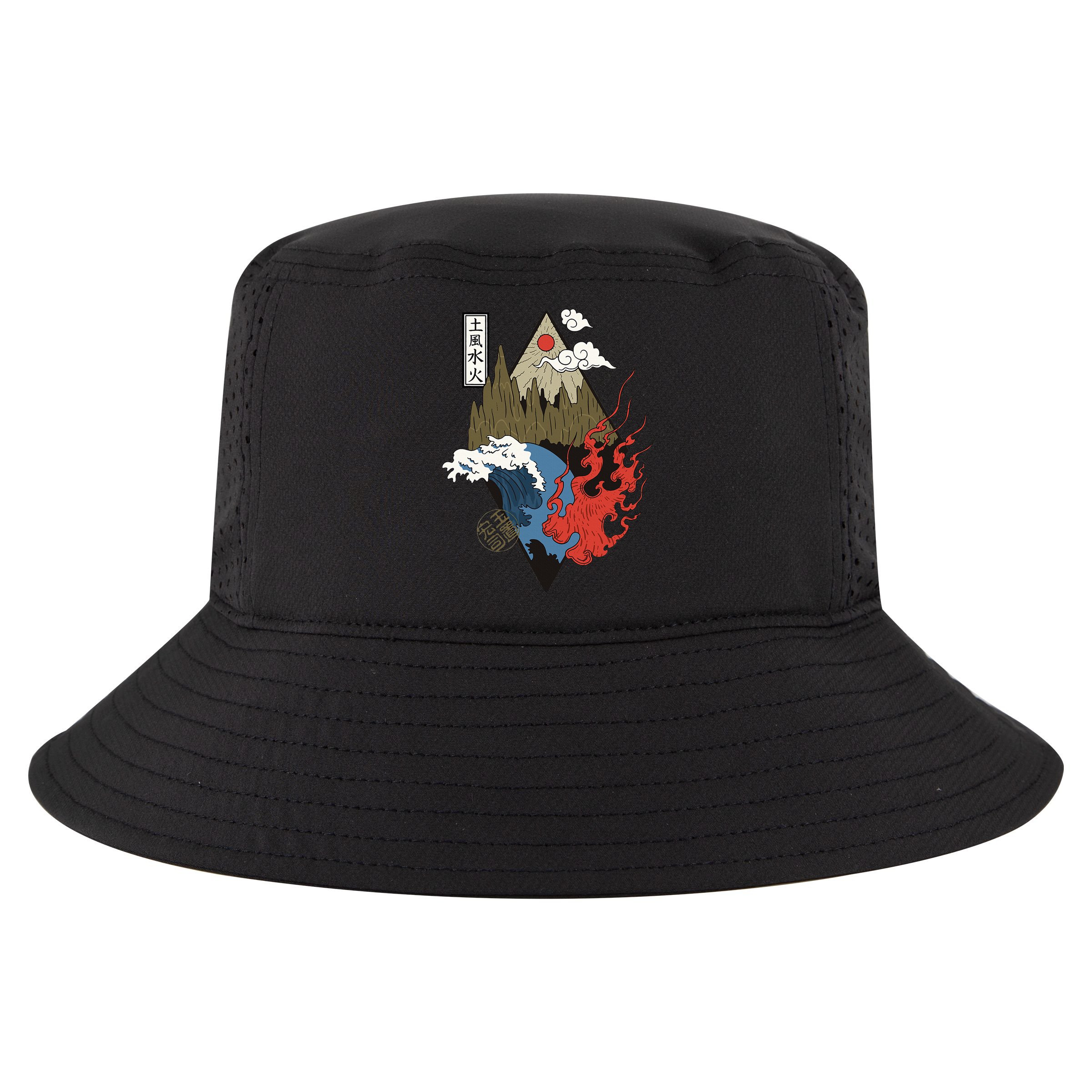 vintage Japanese Nature Elements Art Spiritual nature  Cool Comfort Performance Bucket Hat