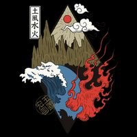 vintage Japanese Nature Elements Art Spiritual nature  Long Sleeve Shirt