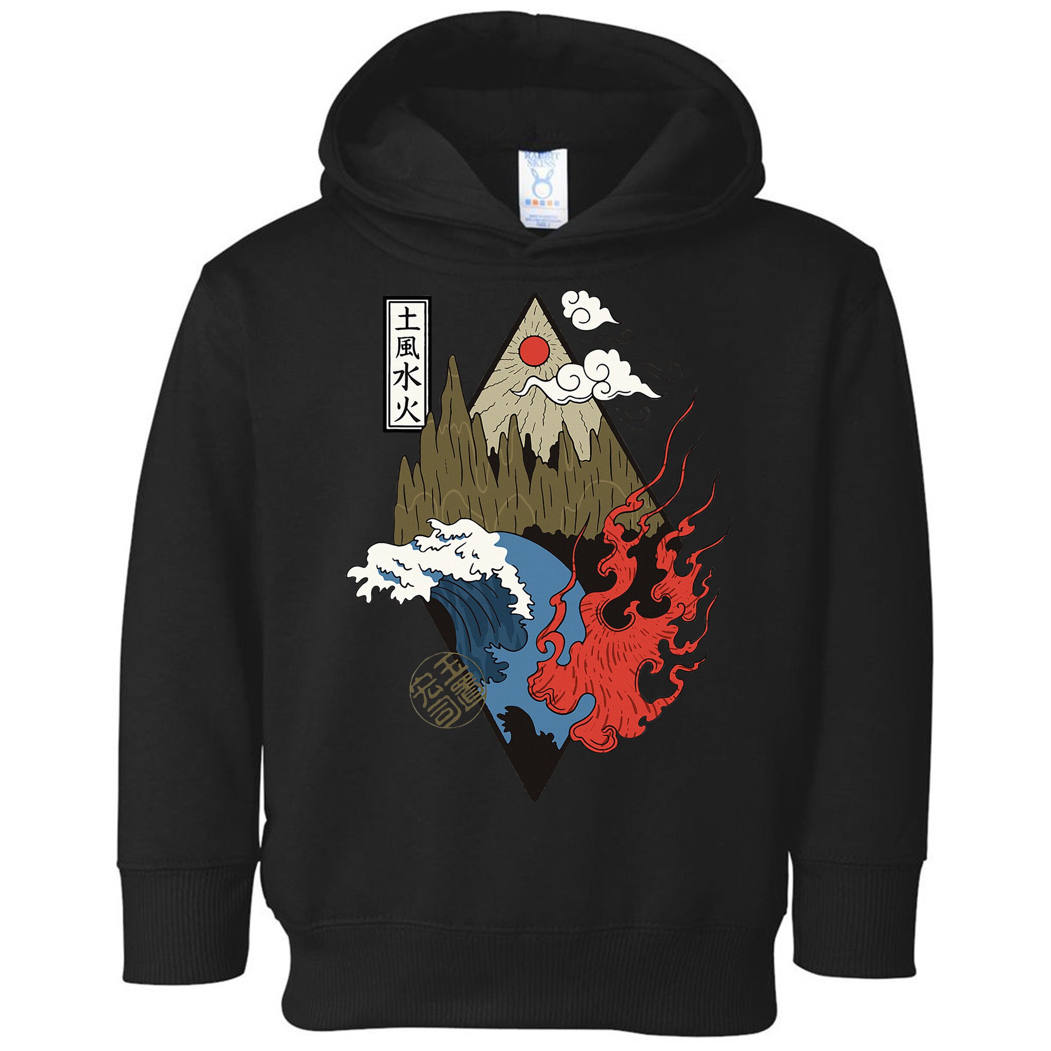 vintage Japanese Nature Elements Art Spiritual nature  Toddler Hoodie