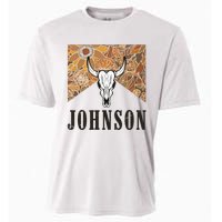 Vintage Johnson Name Personalized 90s Cooling Performance Crew T-Shirt