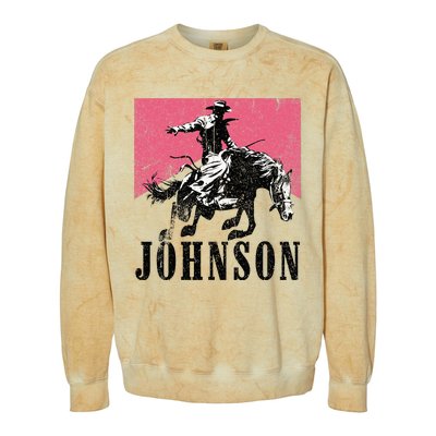 Vintage Johnson Name Personalized Colorblast Crewneck Sweatshirt