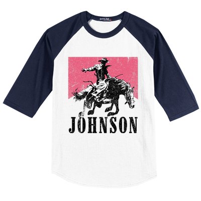 Vintage Johnson Name Personalized Baseball Sleeve Shirt