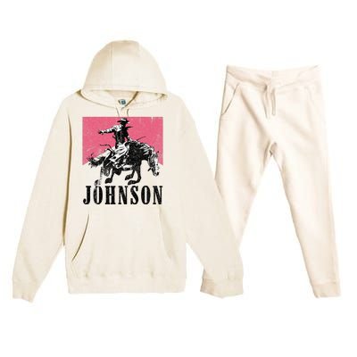 Vintage Johnson Name Personalized Premium Hooded Sweatsuit Set